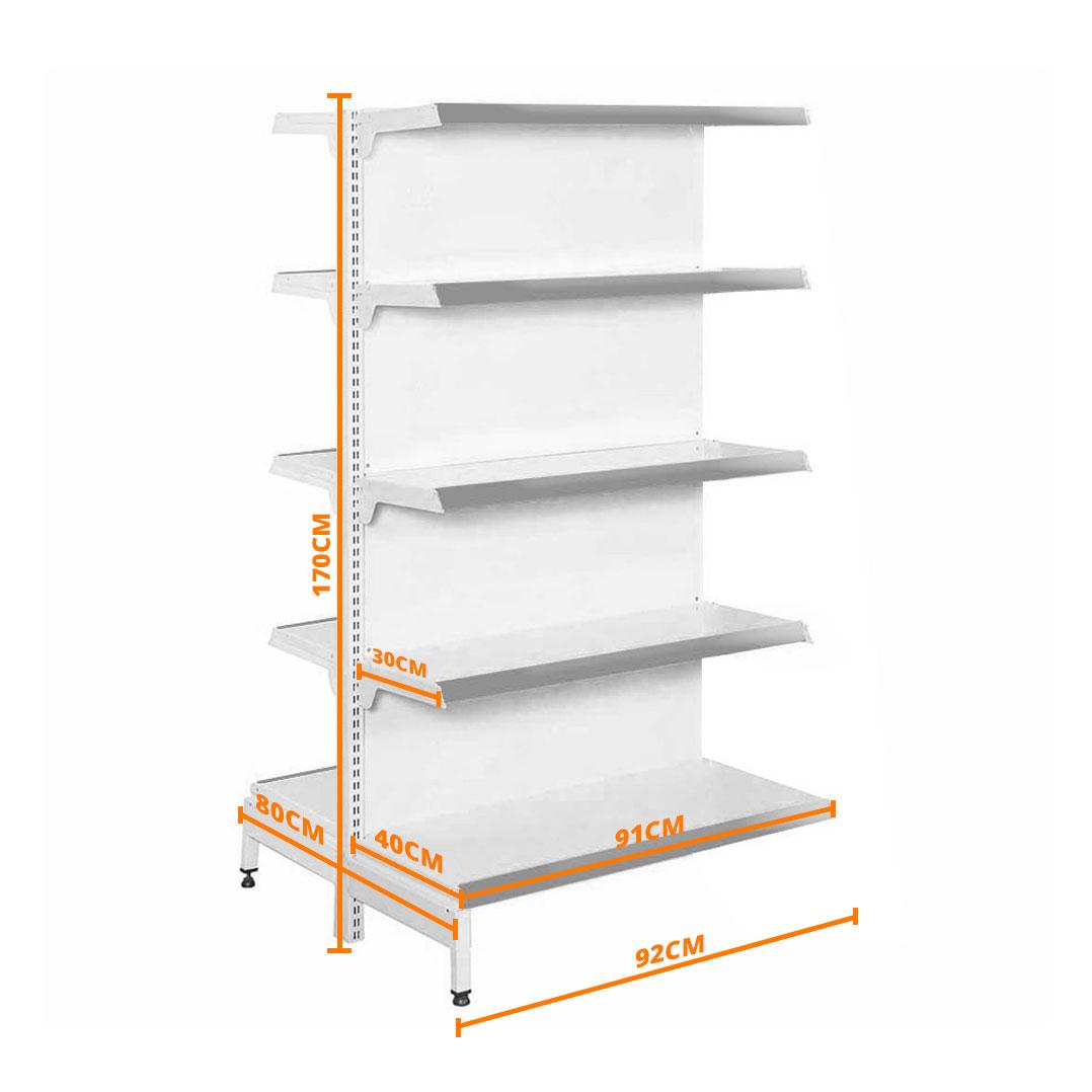 Gôndola Prateleira New Plus 1,70 Central Continuação GCC - Sa Gôndolas Porta Etiquetas Cinza