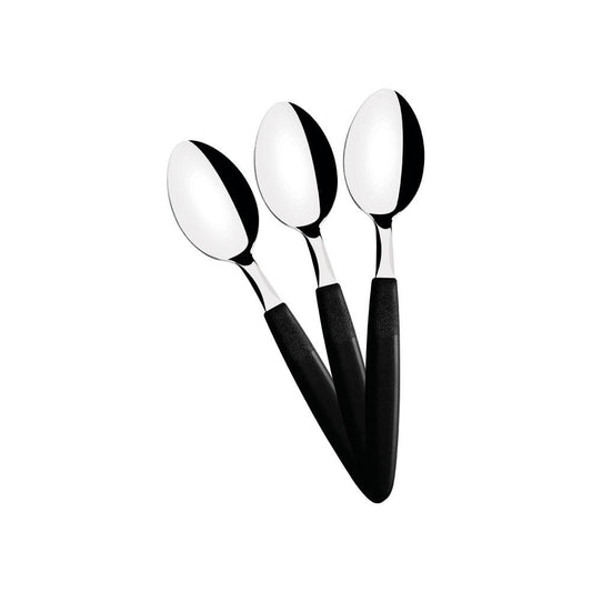 Kit - 6 Colheres de Sobremesa Ipanema Com Lâmina Em Aço Inox Cabo Preto Csptop - Tramontina
