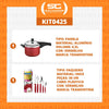 Kit - Panela de Pressão 4,5 Vancouver Vermelha + 1 Faqueiro Vermelho 30pç - Tramontina