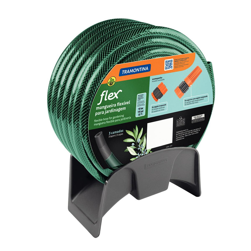 Lavadora Lava Jato Eos Alta Pressão 1500W 220V + Mangueira Verde Pvc 25m + Acessórios Tramontina