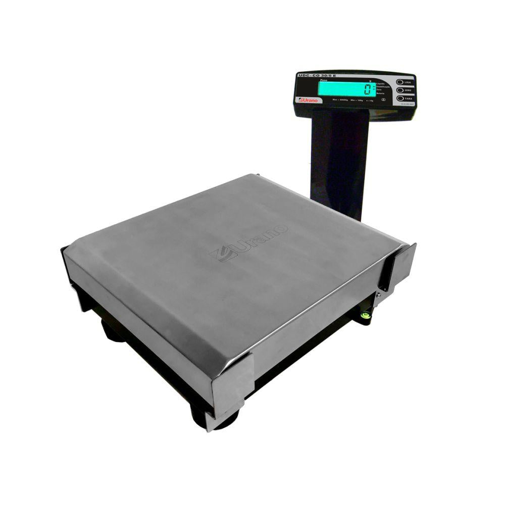 Kit Caixa Supermercado Empacotador Preto 1,50m Check-Out + Balança Bivolt 30kg Urano