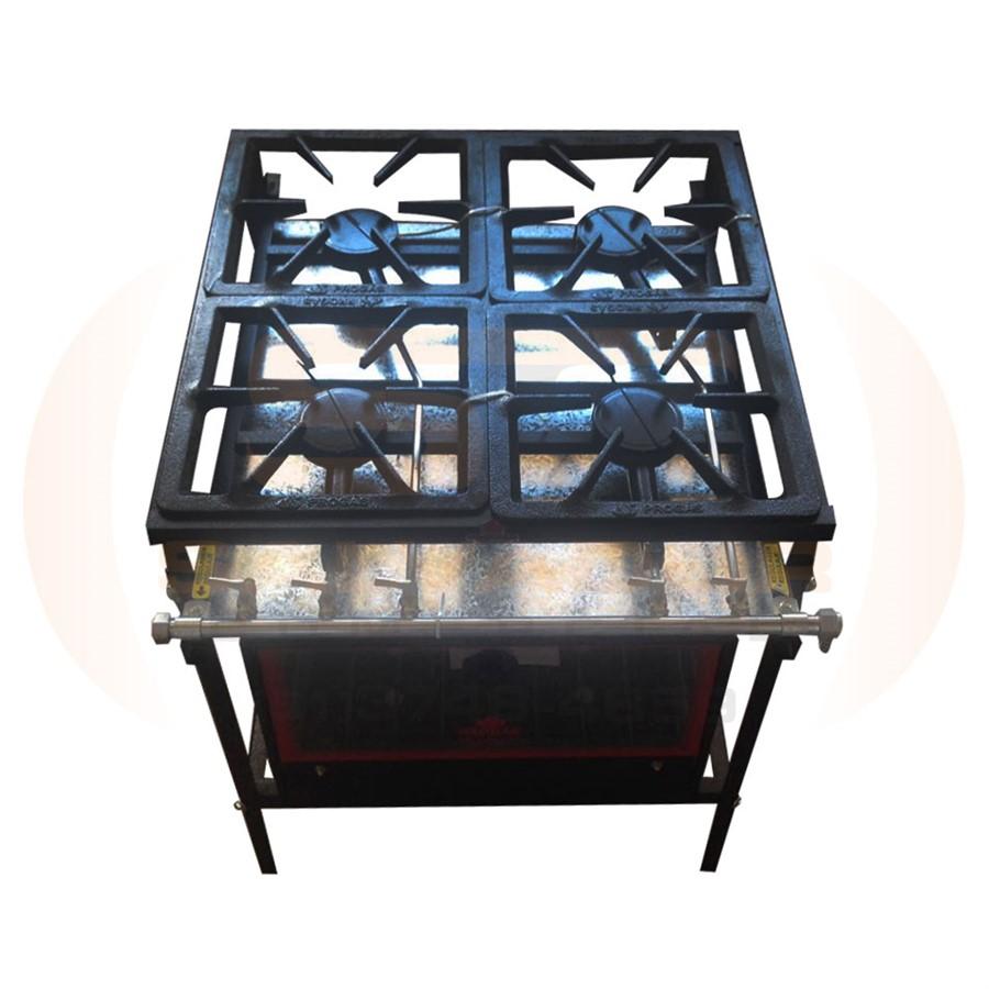 Fogão Com 4 Queimadores Baixa Pressão Para Cozinha Industrial Pm-400 + Forno Fsi-500 - Progás