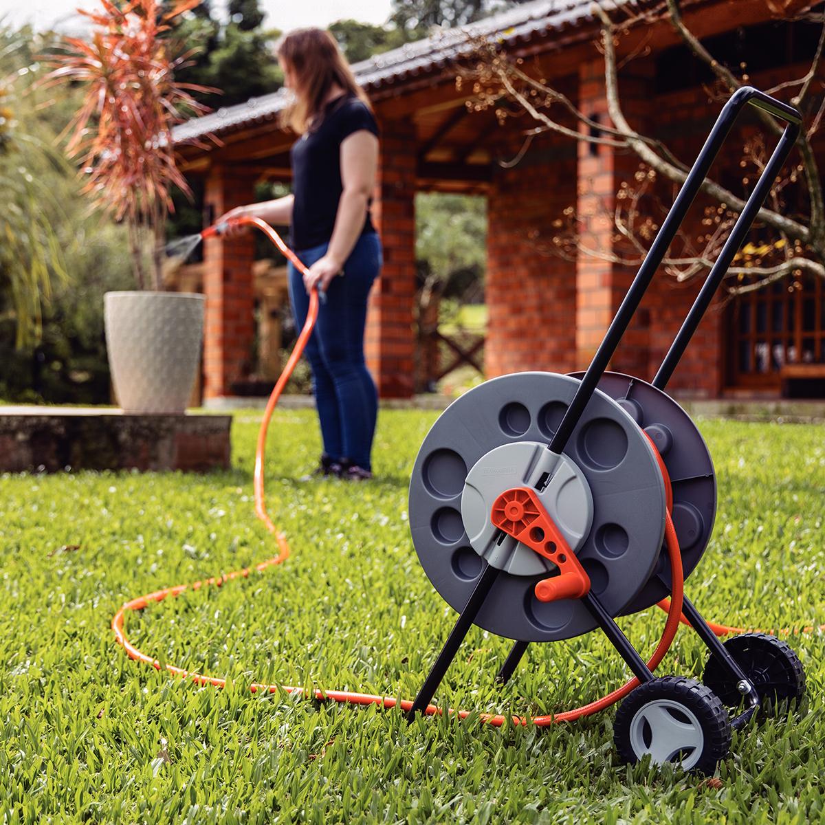 Enrolador de Mangueira Tramontina Com Rodinhas Até 55m em Polipropileno - Tramontina 78595000
