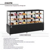 Características da vitrine Refrimate CNVPR2050: ar forçado, controle digital, prateleiras de vidro e iluminação LED 4000K.