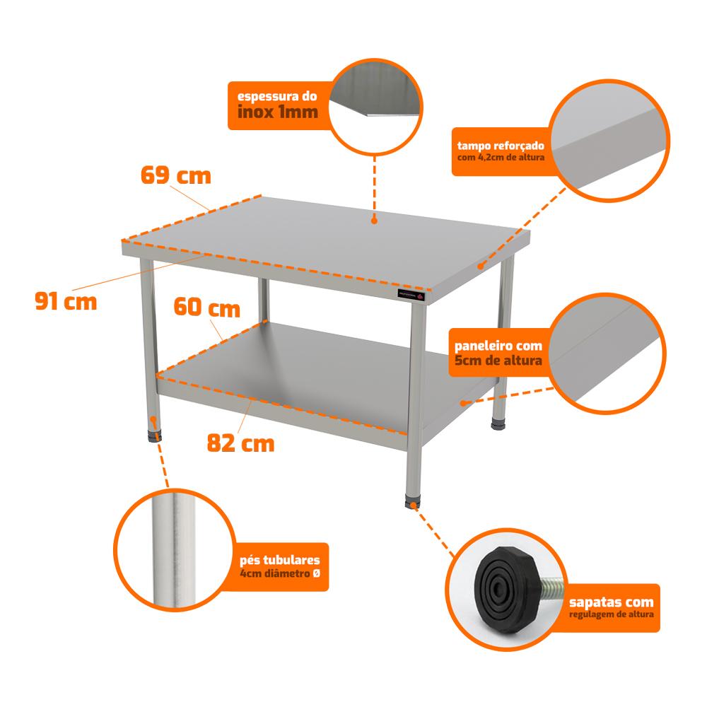 Cavalete de Apoio Inox Para Chapa e Char Broiler Profissional PRO90 - Progás P44802