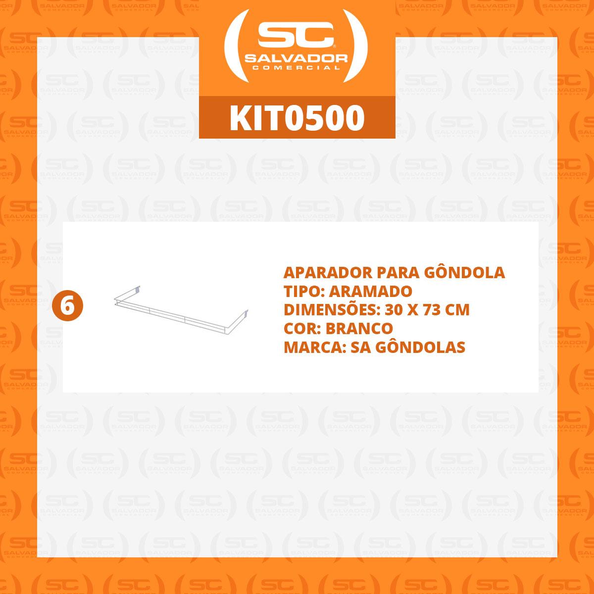Kit - 6 Aparador Aramado Em U 30x73cm Branco - Sa Gondolas