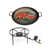 Kit Camping 2 - Fogareiro Fogão F1B7 Redondo 40cm + Chapa Campeira 45cm - Progás