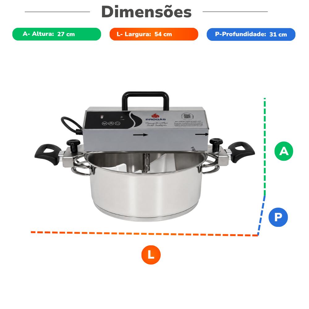 Misturador 7l Mexedor de Brigadeiro Panela de Inox Indução Prmog-07 Plus Ind. Bivolt - Progás P47694