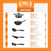 Caçarola Turim Alumínio Chumbo Antiaderente 2,0l + Wok Loreto 3,6l + Utensílios Ability - Tramontina