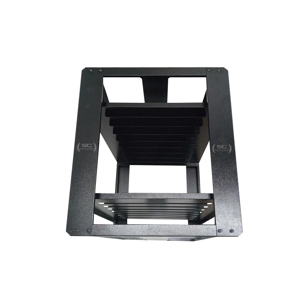 Kit Mesa Bancada Cavalete de Apoio 8 Níveis CFCS Preto + 4 Assadeiras 35x35 - Venâncio