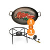 Kit Camping 2 - Fogareiro Fogão F1B7 Redondo 40cm + Chapa Campeira 45cm - Progás