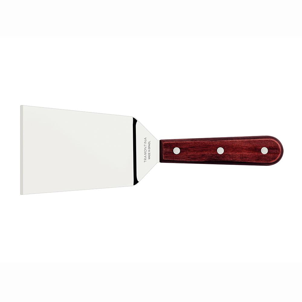 Espátula Fritura Para Chapa Lâmina Inox Cabo Madeira Polywood Vermelho 5" - Tramontina 21168175