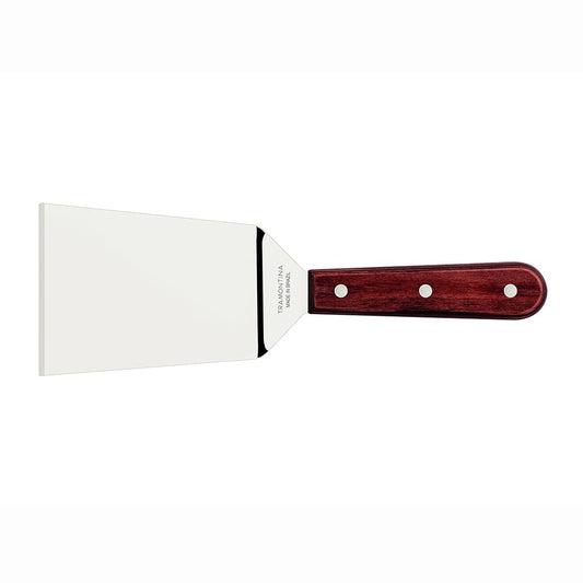 Espátula Fritura Para Chapa Lâmina Inox Cabo Madeira Polywood Vermelho 5" - Tramontina 21168175
