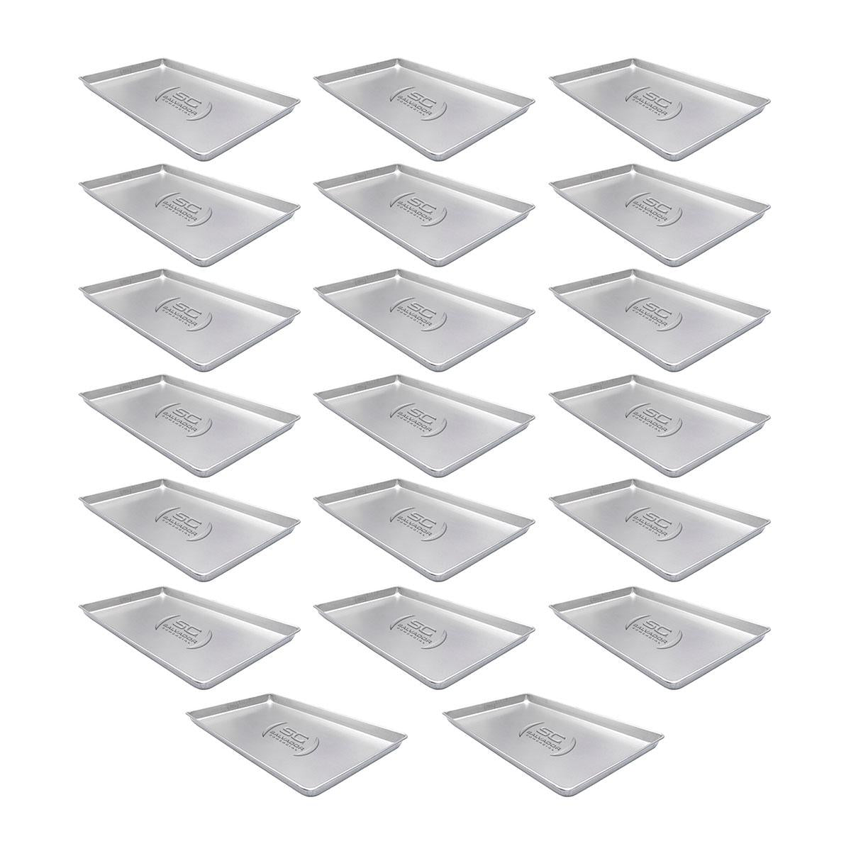 Kit - 20 Formas Assadeiras Lisa Estampada 0,6mm Pão Doce Alumínio 58 X 70 X 3,5 - Imeca