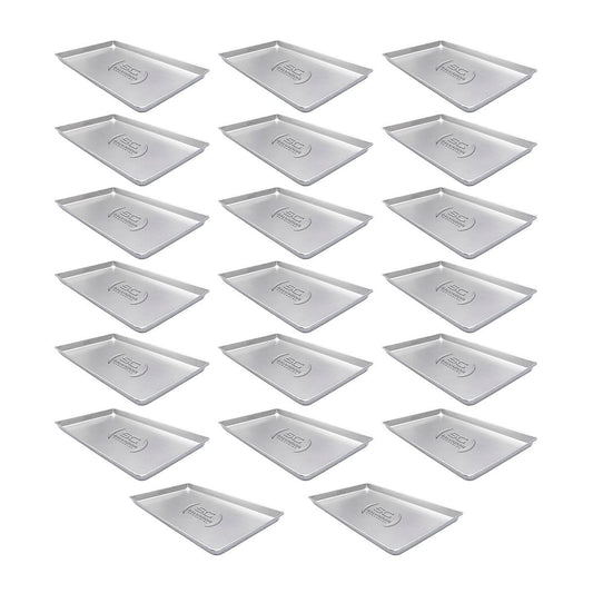 Kit - 20 Formas Assadeiras Lisa Estampada 0,6mm Pão Doce Alumínio 58 X 70 X 3,5 - Imeca