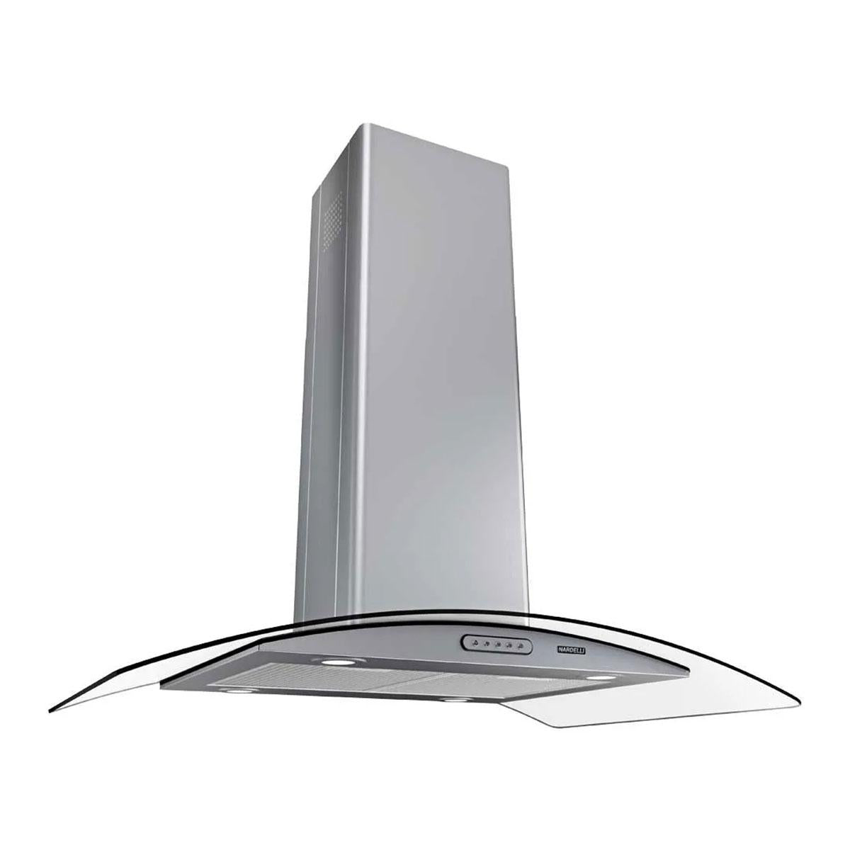 Coifa e Depurador Ilha em Inox e Vidro Curvo 90cm CIVC90 220V - Nardelli 50011410-2