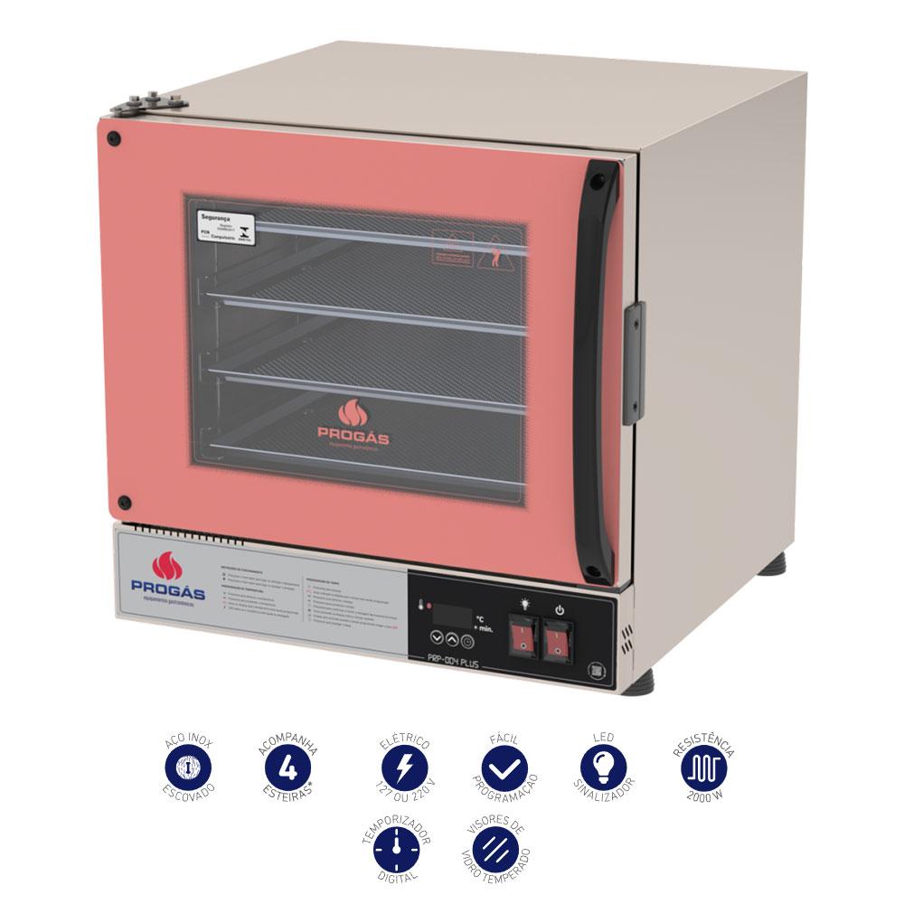 Forno Turbo Elétrico FAST Oven 4 Assadeiras PRP-004 Plus Digital Rosa 220V - Progás