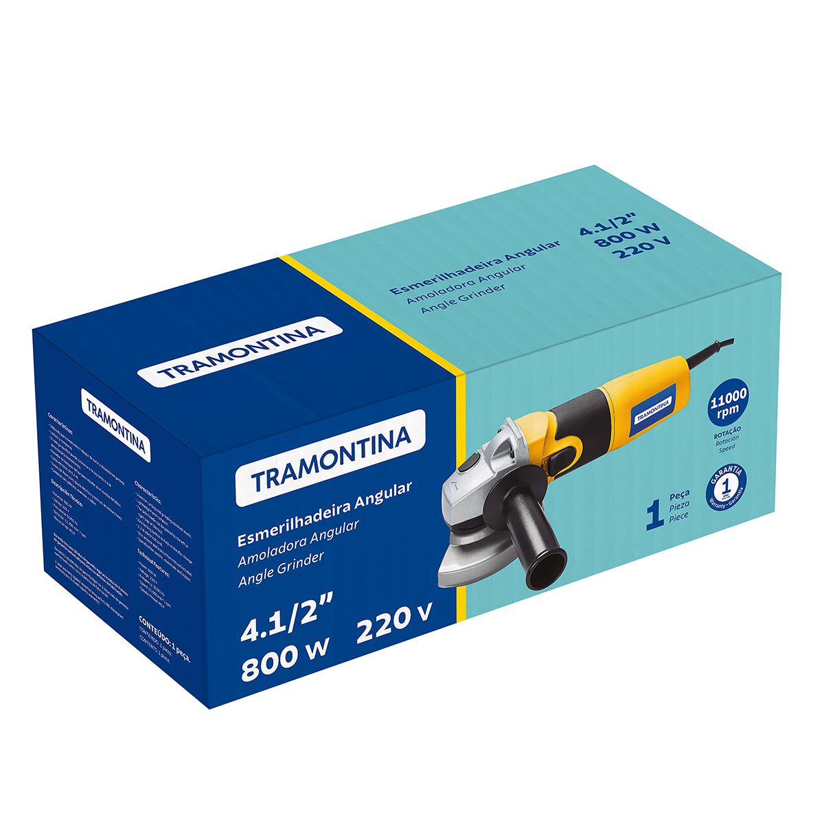 Esmerilhadeira Elétrica 800w Doméstica 4.1/2" 220v - Tramontina 42507220