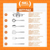 Kit Cozinha Allegra Aço Inox Fundo Triplo 9 Peças Com Utensílios - Tramontina