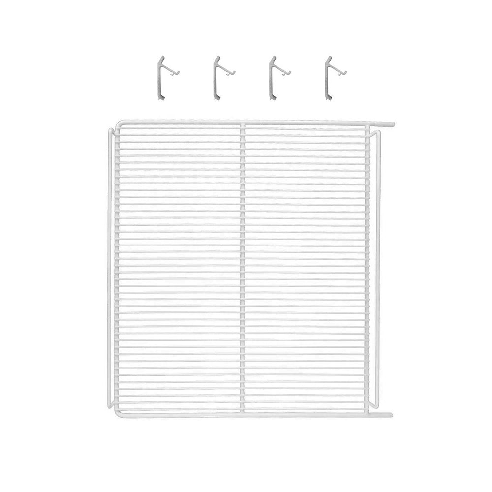 Kit - 1 Prateleira Branca Visa VN44 VB40 + 4 Ganchos Suporte - Metalfrio