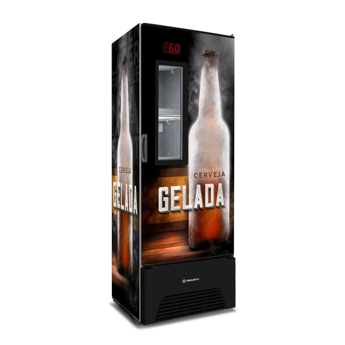 Visa Cooler 127v Cervejeira Porta Com Visor 508/574 Litros Adesivada Gelada VN50AF Optima - Metalfrio