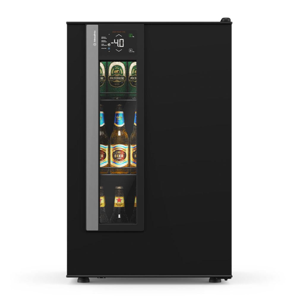 Cervejeira Beer Maxx Preto Onix One Inverter 98/114L Porta Com Visor Digital +2°C a -6ºC VN12TPP 127V - Metalfrio