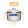 Kit Caçarola Aço Inox Solar 6,1 Litros PIT 2 + Pegador Térmico Moldê em Silicone 35 cm - Tramontina
