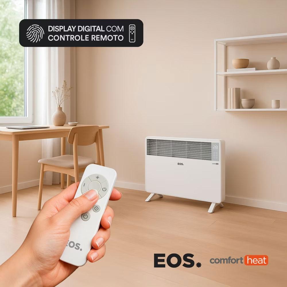Aquecedor Elétrico Digital 1500w Comfort Heat Convecção Piso/parede EAQ04 127v - EOS B204695