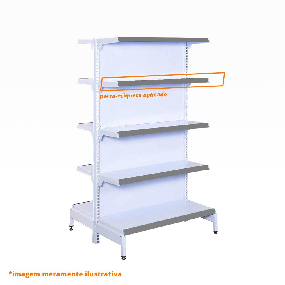 Gôndola Prateleira New Plus 1,70 Central Inicial GCI - Sa Gôndolas Porta Etiqueta Cinza