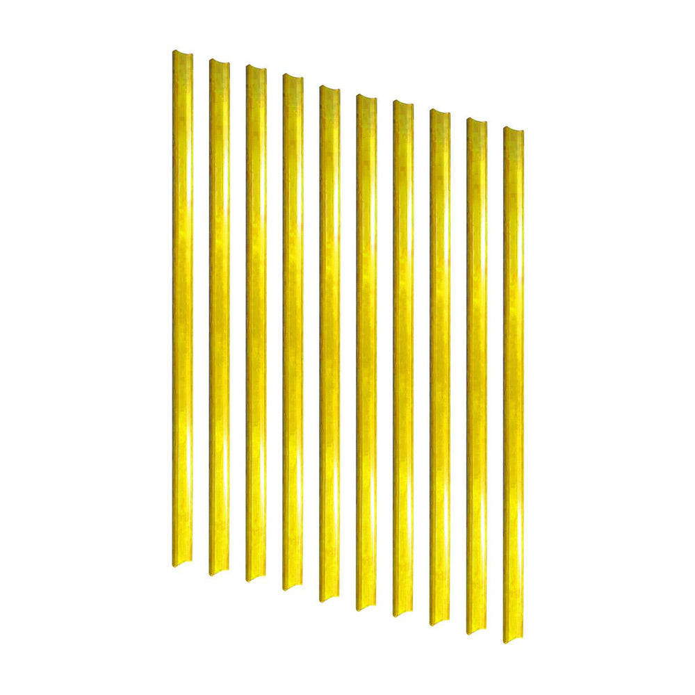 Kit 10 Porta Etiquetas Simples 90cm Amarelo Com Acrílico New Plus - SA Gôndolas