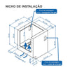 Fogão de Embutir 4 Bocas Gaudi Prisma Vitreo BL Inox Gás GLP Forno GDPMV450 - Venax 25373