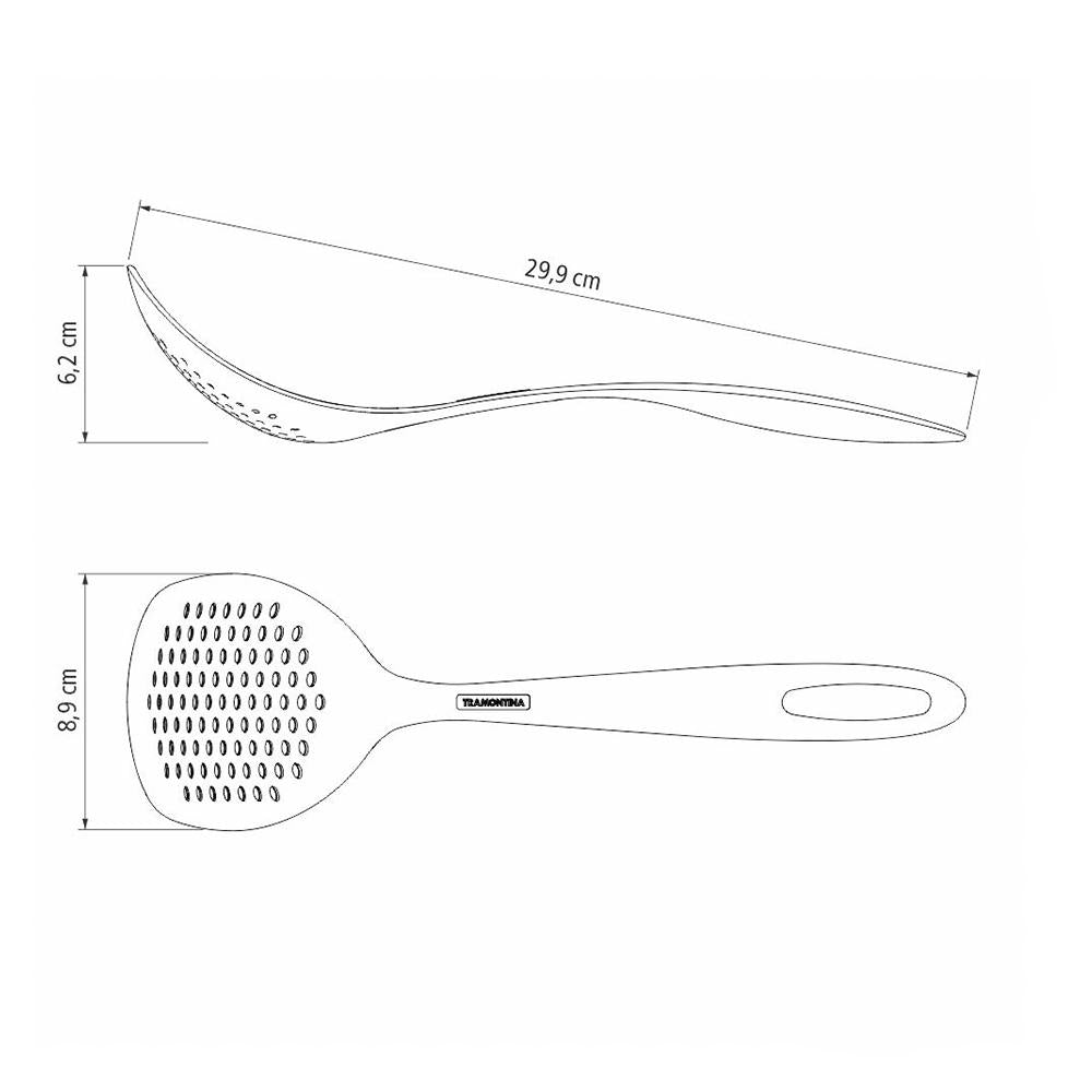 Espumadeira 29cm Ability em Nylon Preto - Tramontina 25158100