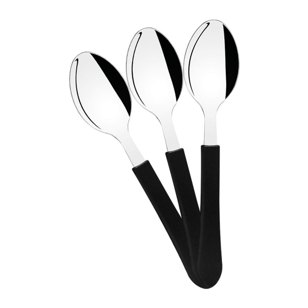 Kit - 60 Colheres de Chá Leme Com Lâmina Em Aço Inox Cabo Preto Ccpbag - Tramontina