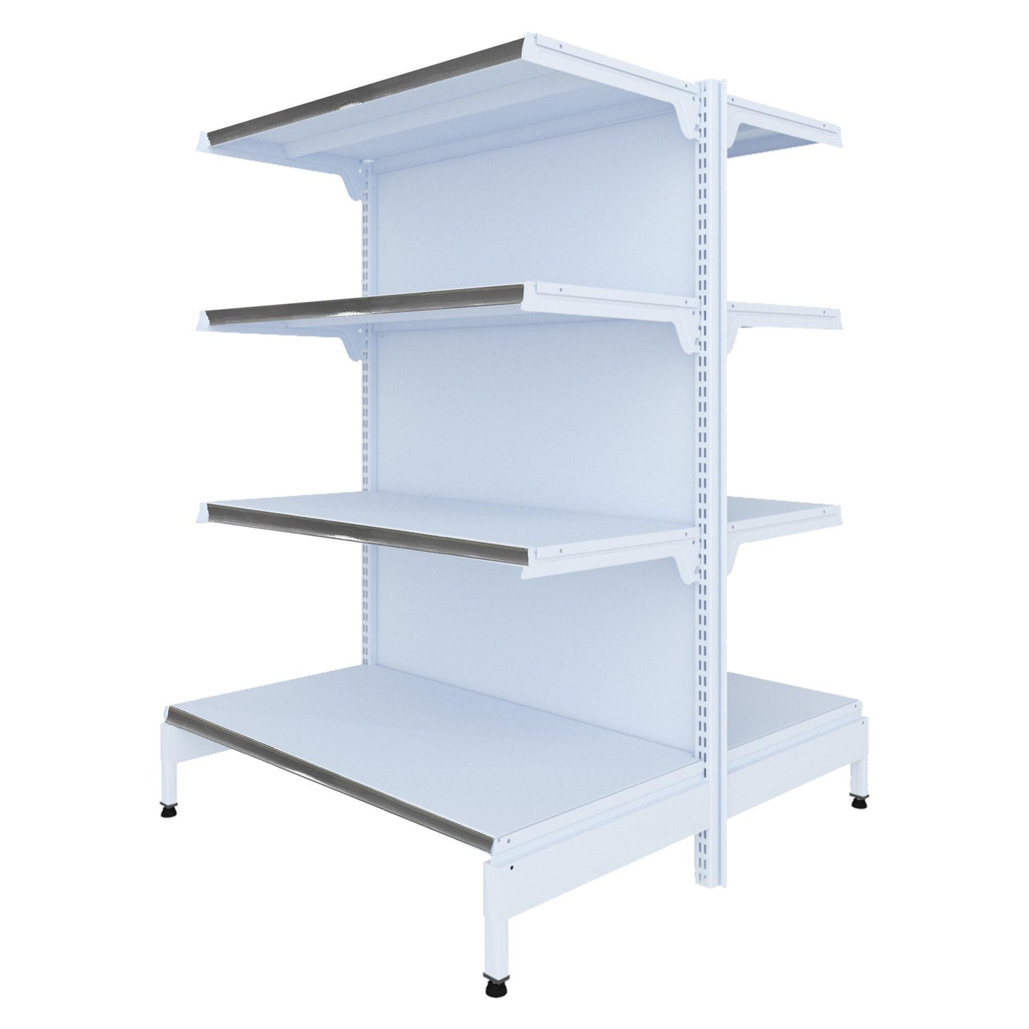 Gôndola Prateleira New Plus 1,40 Central Inicial GCI - Sa Gôndolas Porta Etiquetas Cinza