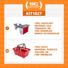 Kit - Caixa Supermercado Empacotador Check-out 2m Recorte + 20 Cestos de Compras Vermelho