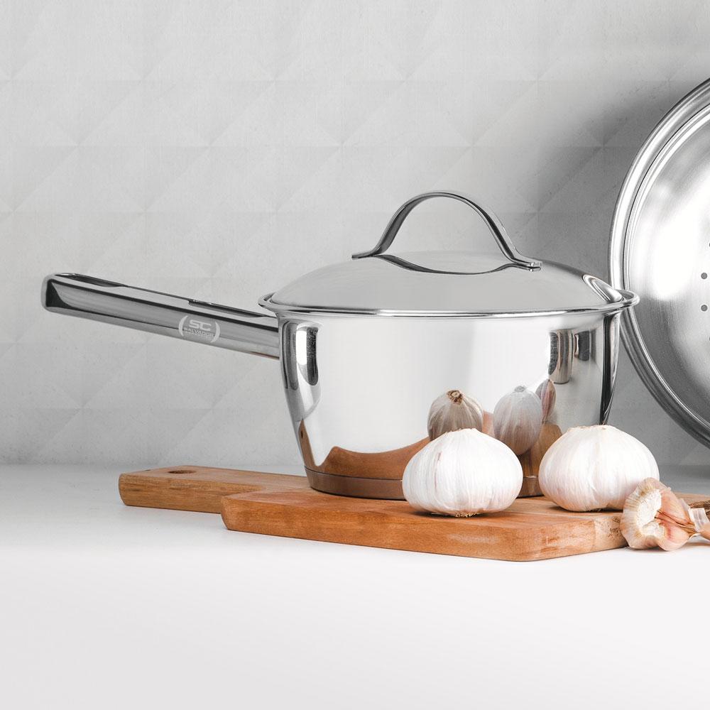 Panela Allegra Aço Inox Fundo Triplo Fogões de Indução 16 Cm 1,5 L - Tramontina 62651161