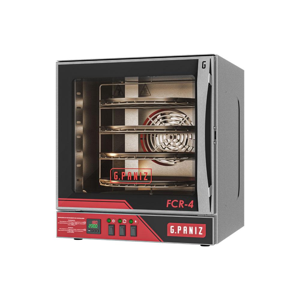 Kit Forno Turbo Convector Elétrico Rotativo Inox 4 Bandejas Ø 35cm FCR 4 220V - Gpaniz