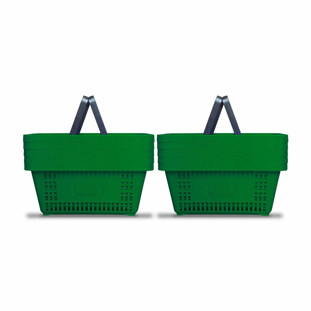 Kit 10 Cestos De Compras Plástica D100 Cód. 3000 Verde - Della Plast