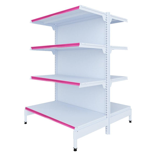 Gôndola Prateleira New Plus 1,40 Central Inicial GCI - Sa Gôndolas Porta Etiquetas Rosa