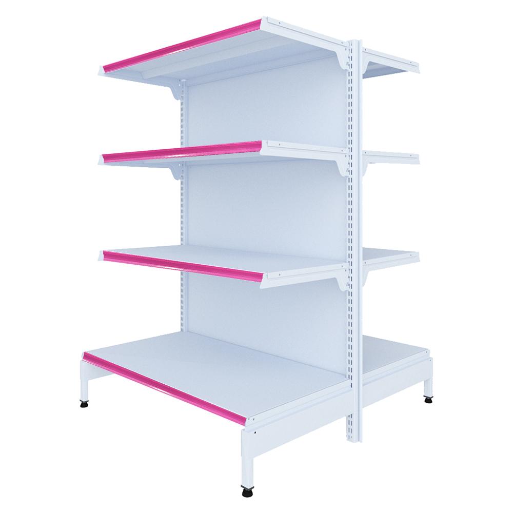 Gôndola Prateleira New Plus 1,40 Central Inicial GCI - Sa Gôndolas Porta Etiquetas Rosa