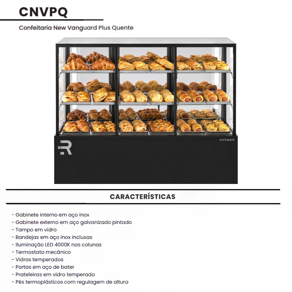 Confeitaria New Vanguard Plus Quente  155cm  60ºc  Cnvpq 1550  220v - Refrimate