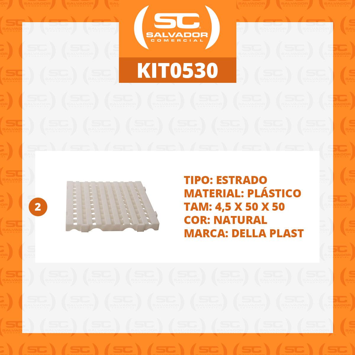 Kit - Estrado Plástico (2 Un) 4,5x50x50 Natural - Della Plast