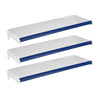 Kit - 3 Bandejas Prateleiras 30x91 para Gôndolas New Plus com Porta Etiqueta Azul - SA Gôndolas