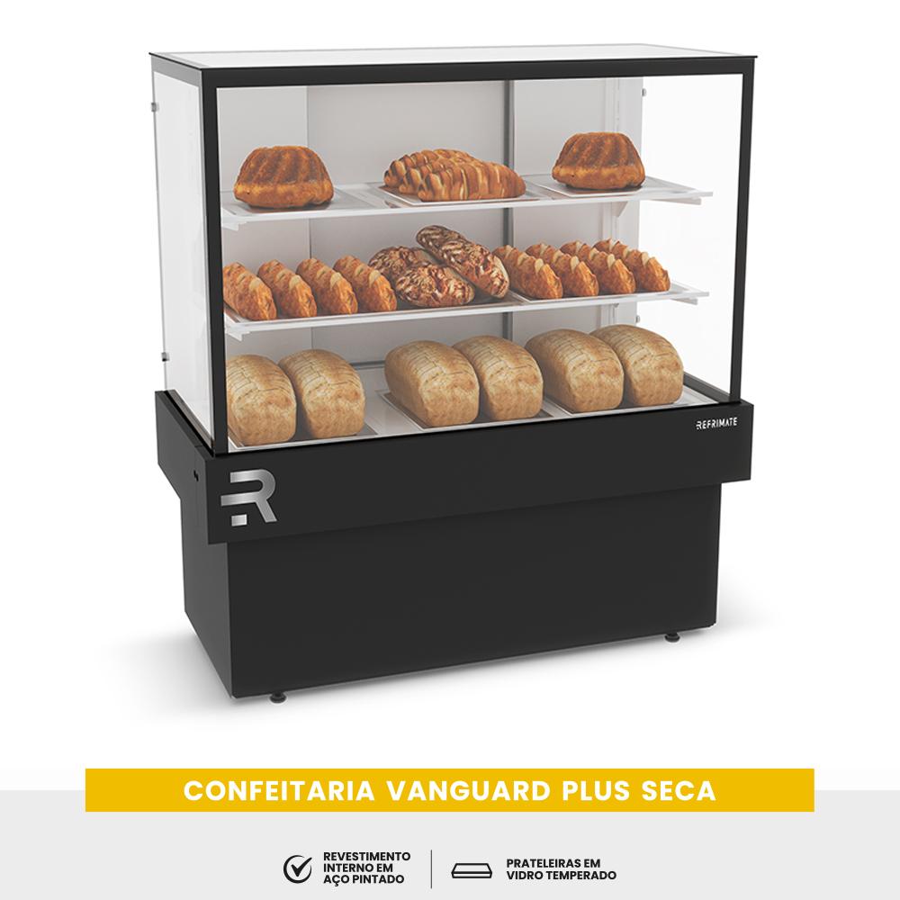 Vitrine Confeitaria Vanguard Plus Seca Expositor Doces e Salgados 110cm Cvps 1100 220v - Refrimate
