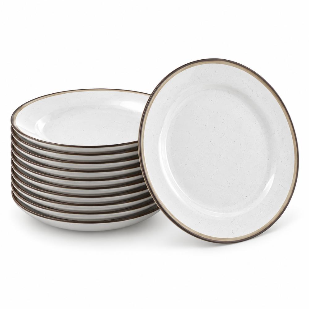 Jogo de Pratos Fundo 21 cm e Raso 25 cm Canyon 24 Peças em Porcelana Decorada - Tramontina