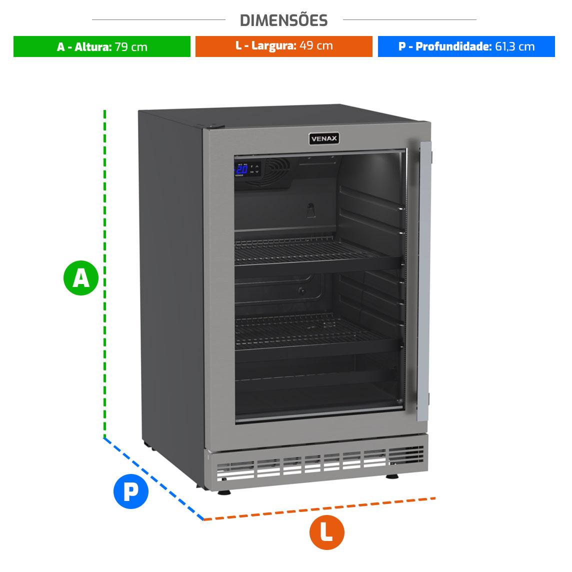 Cervejeira Top Light-in Emb. Inox Porta Invertida 82l 0ºc a -6ºc Expvqtlin100pi S40 220v Venax 40850