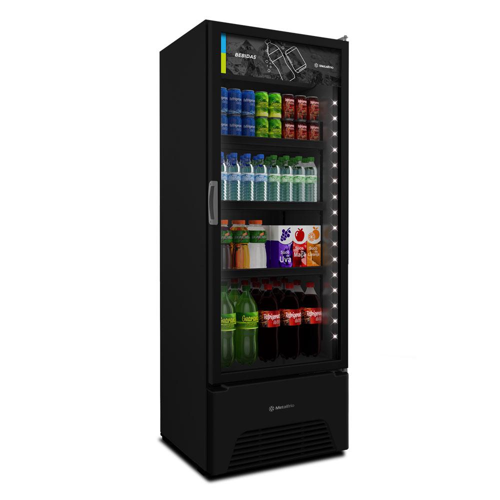 Refrigerador Visa Expositor Preto 370/403L Porta De Vidro 2°C a 8ºC VB40AH 220V - Metalfrio