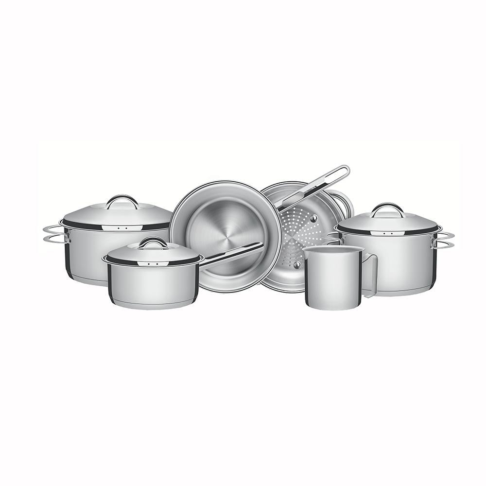 Conjunto de Panelas Em Aço Inox 6pcs Linha Solar - Tramontina