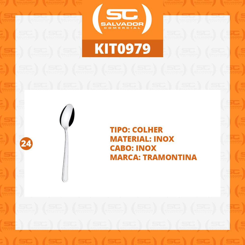 Kit  24 Colheres de Sopa Búzios em Aço Inox CIBAG - Tramontina 23763000