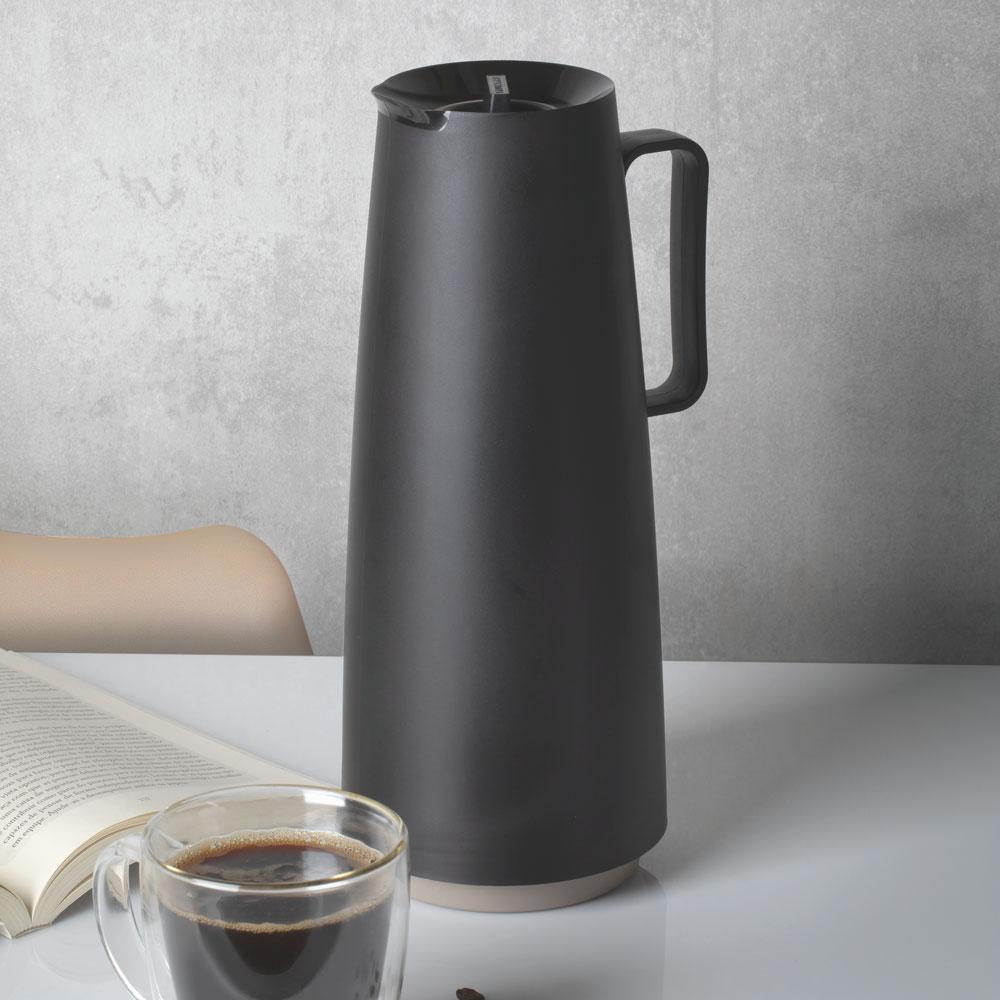 Bule Garrafa Térmica Exata em Plástico Com Ampola de Vidro 1l Preto - Tramontina 61636103